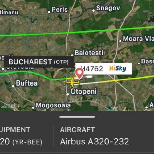 Cursa HiSky pe ruta București-Oradea, întoarsă din cauza unei probleme la motor
