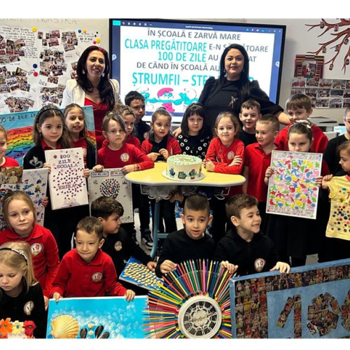 Micuții de la Școala Gimnazială Lucian Grigorescu sărbătoresc primele 100 de zile de școală