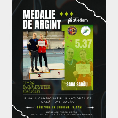 Atletismul bihorean strălucește la Campionatul Național de sală U16