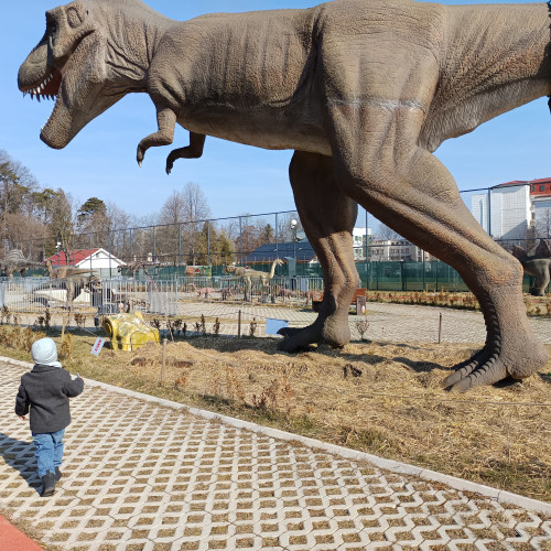 Parcul Varnav din Botoșani găzduiește o expoziție de dinozauri