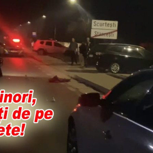 Doi băieți accidentează pe bicicletă după ce au fost loviți de o mașină