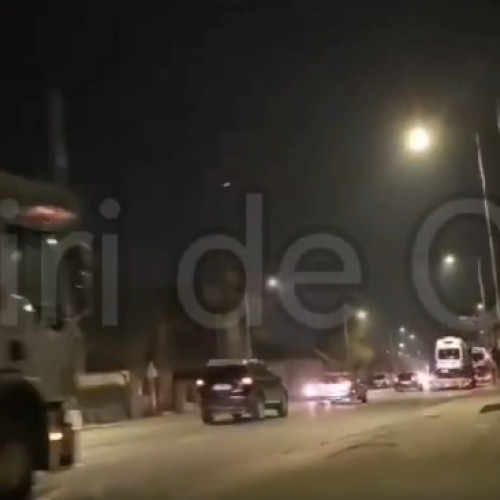 Spectacol rar în Florești: un convoi cu microbuze școlare