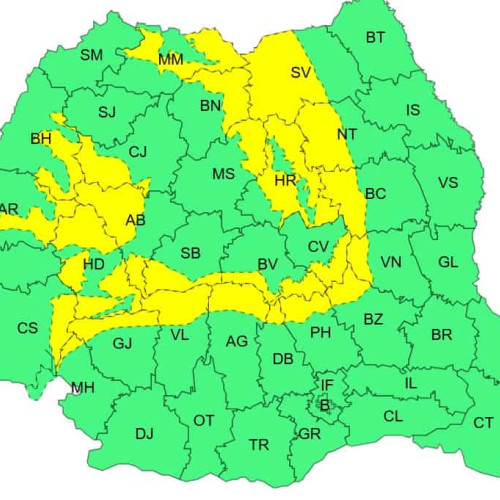 Cod galben de vânt puternic în județul Alba și alte județe