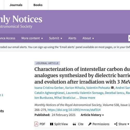 O echipă internațională de cercetători analizează praful interstelar