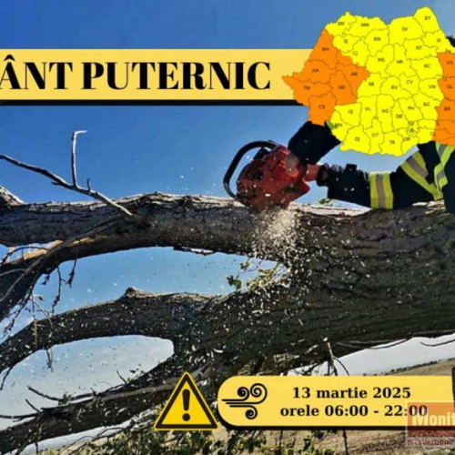 Avertizare cod galben de vânt pentru județul Botoșani