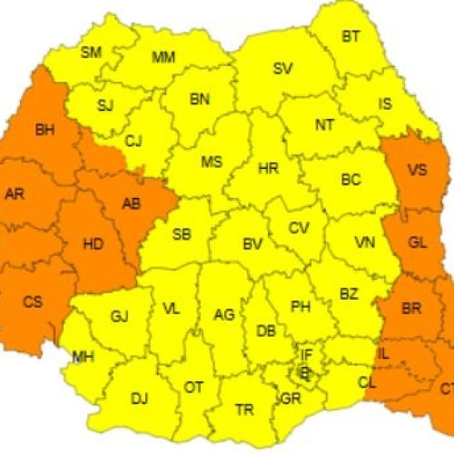 Avertizare de cod portocaliu pentru judetul Arad