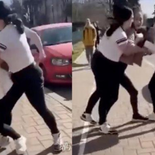 Imagini șocante cu două minore într-o bătaie în public