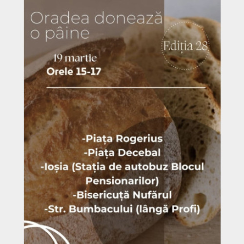 Campania „Oradea donează o pâine” continuă și în martie