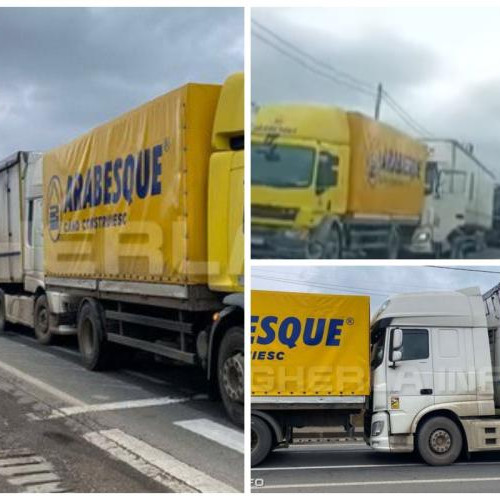 Carambol în Livada: Trei camioane implicate în accident rutier