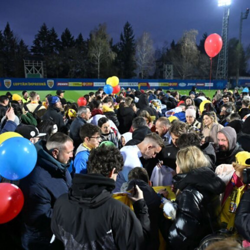 Atmosfera de sărbătoare la antrenamentul echipei naționale