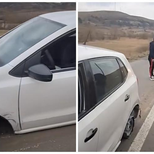Bărbat prins conducând fără cauciucuri în Cluj