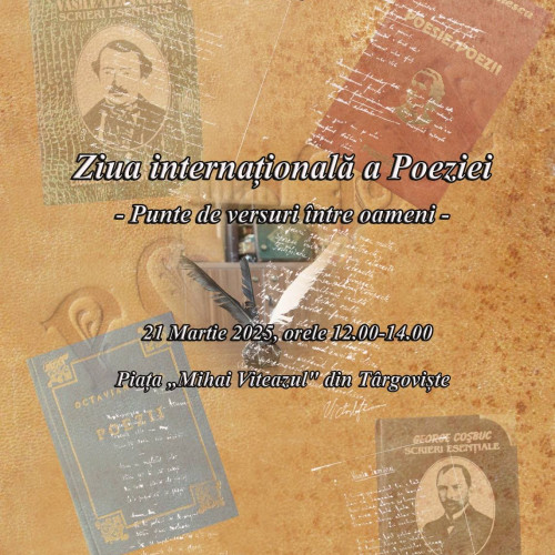 Ziua Mondială a Poeziei, sărbătorită cu un eveniment cultural în Târgoviște