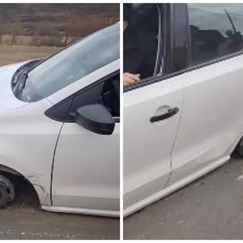 Șofer amendat pentru că a condus fără cauciucuri în Garbau