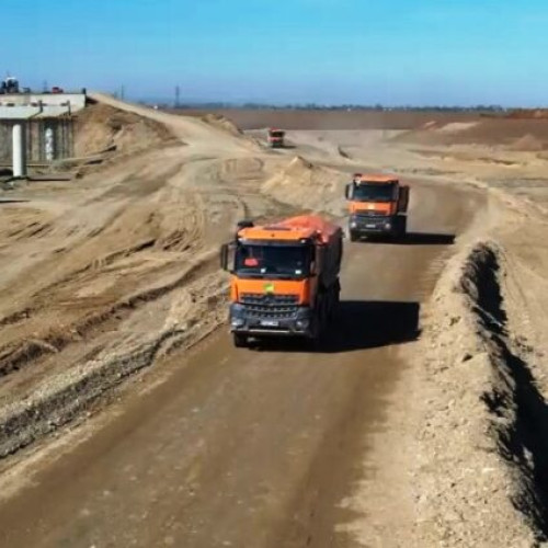 Noi imagini de pe șantierul autostrăzii A7 Focșani - Bacău