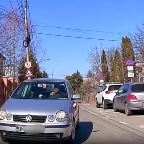 Incident rutier surprins pe o stradă din Cluj