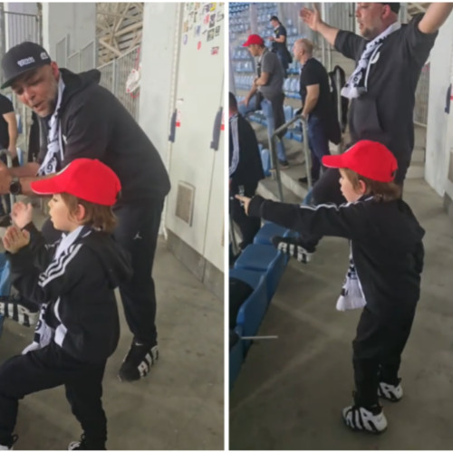 Un băiețel de câțiva ani, cel mai mare suporter al Universității Cluj