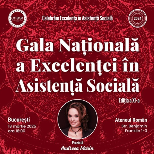 Gala Națională a Excelenței în Asistența Socială, un eveniment dedicat recunoașterii profesioniștilor din domeniu
