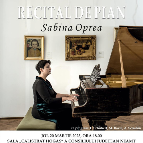 Recital de pian la Piatra-Neamț cu Sabina Iuliana Oprea