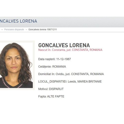 Femeie dispărută în Anglia, căutată de autorități