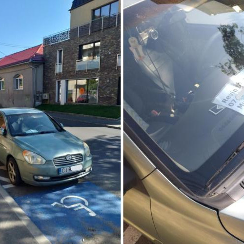 Incident cu un polițist din Cluj-Napoca, parcat pe locuri pentru persoane cu dizabilități