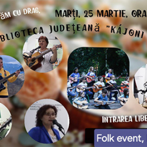 Eveniment artistic de muzică folk la Biblioteca Județeană din Miercurea-Ciuc
