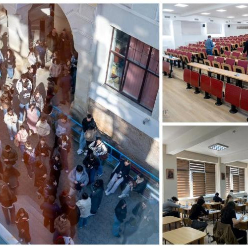 Sute de candidați s-au adunat pentru presimularea examenului de admitere la UMF Cluj