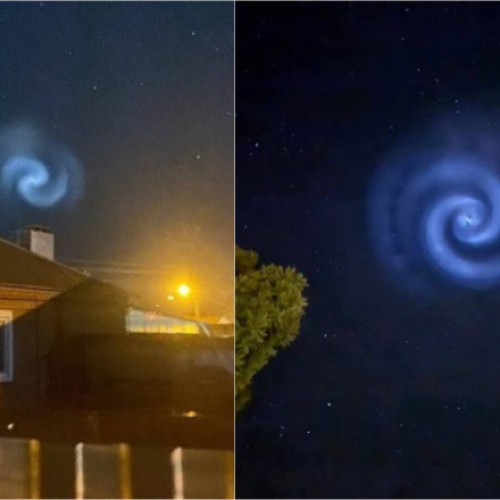 O spirala luminoasă apare pe cerul nopții în Europa