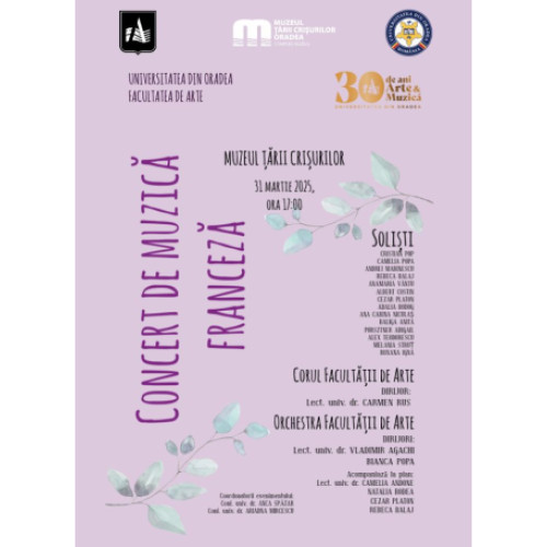 Concert dedicat primăverii la Facultatea de Arte din Oradea