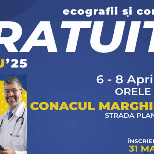 Ecografii și consultații gratuite la Conacul Marghiloman între 6-8 aprilie