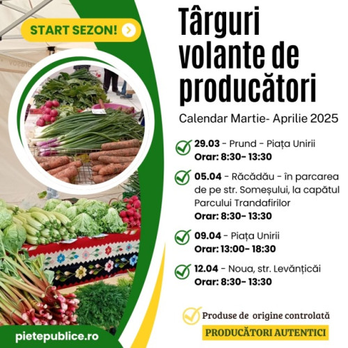 Târgurile volante din Brașov încep pe 29 martie 2025