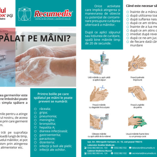 Reducerea riscurilor de îmbolnăvire prin spalarea mainilor