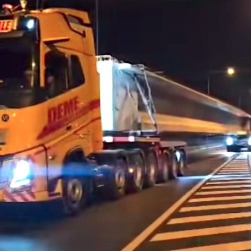 Transportul primelor grinzi pentru viaductul de la Boita a început