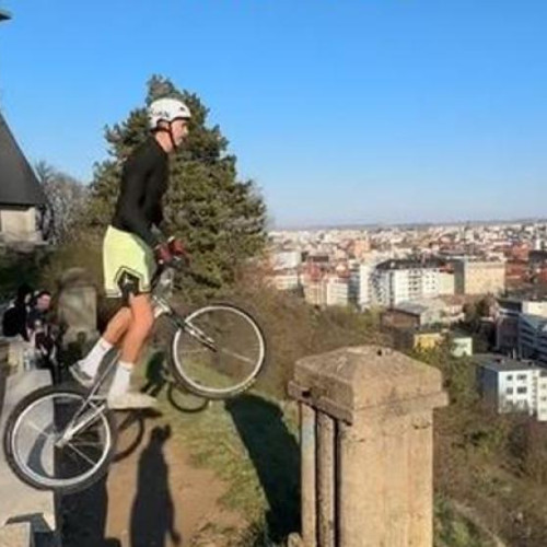 Lucian Zaharie, ciclism extrem la Cluj: O nouă cascadorie spectaculoasă