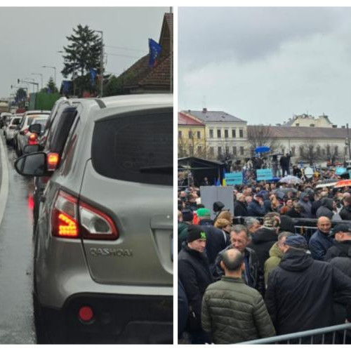 Mitingul din Cluj-Napoca pentru Crin Antonescu provoacă agitație în trafic