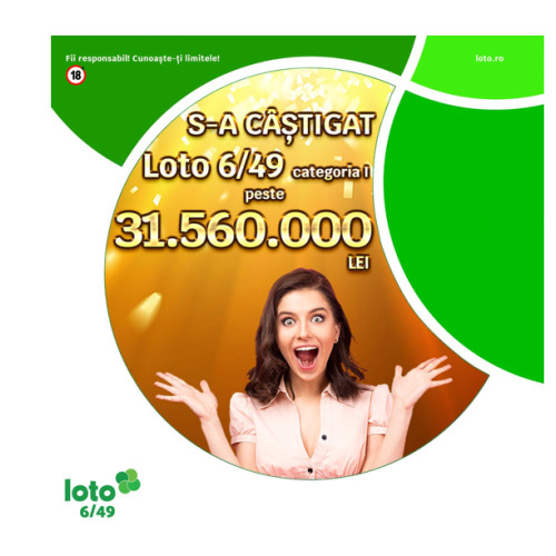 Un bilet de Loto 6/49 a câștigat 31.567.186,80 lei
