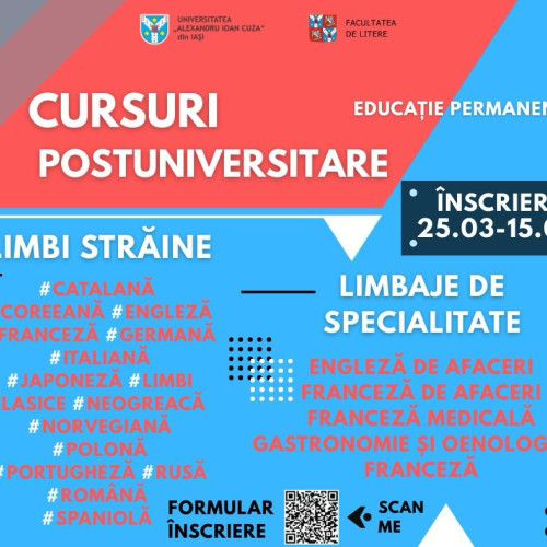 Inscrierile pentru cursuri postuniversitare de la Universitatea "Alexandru Ioan Cuza" din Iași