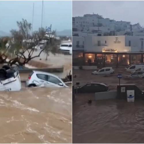 Inundații severe pe insula Paros din Grecia
