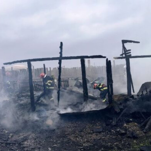 Incendiu devastator în comuna Tifesti, județul Vrancea