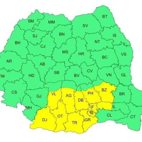 Avertizare cod galben pentru județul Dâmbovița
