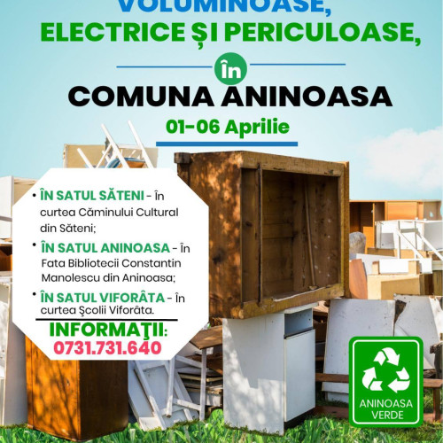 Campania de colectare a deșeurilor voluminoase în Aninoasa