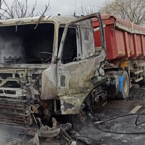 Incendiu pe Autostrada Moldovei la kilometrul 95