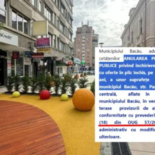 Anularea licitației pentru terase în Pasajul Revoluției
