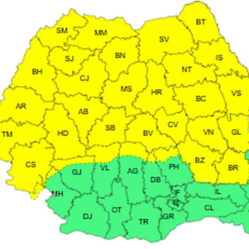 Vreme rea în Botoșani: Avertizare Cod galben