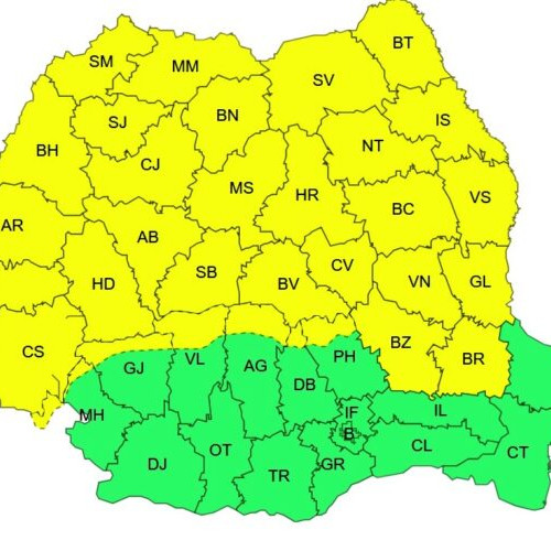 Avertizare meteo pentru vreme capricioasă în Vrancea