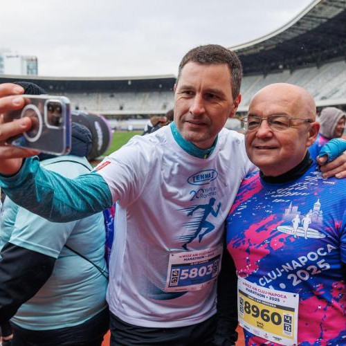 Emil Boc și Tanczos Barna au alergat la Maratonul Internațional de la Cluj-Napoca