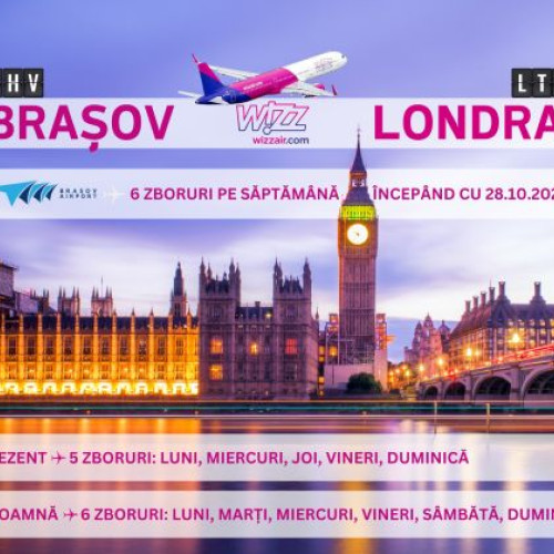 Zboruri între Londra și Brașov: Program extins de la sfârșitul lunii octombrie