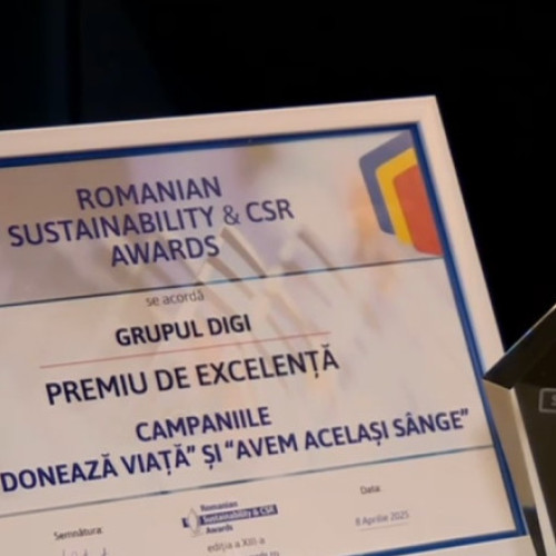 Gala companiilor sustenabile premiază campaniile „DIGI donează viața” și „Avem același sânge”