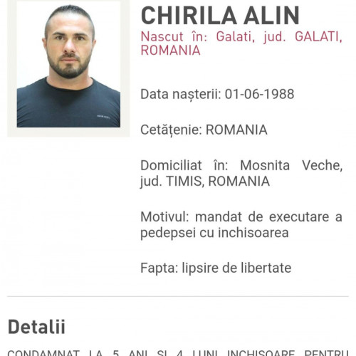 Poliția îl caută pe luptătorul MMA Alin Chirila pentru a-l încarcera