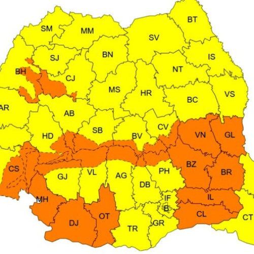 Avertizare meteo cod portocaliu pentru județul Vrancea