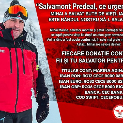 Mihai Marina, salvator montan, luptă pentru viața sa
